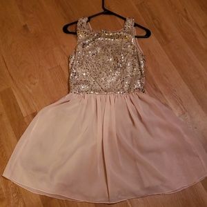 Pink squence skater dress